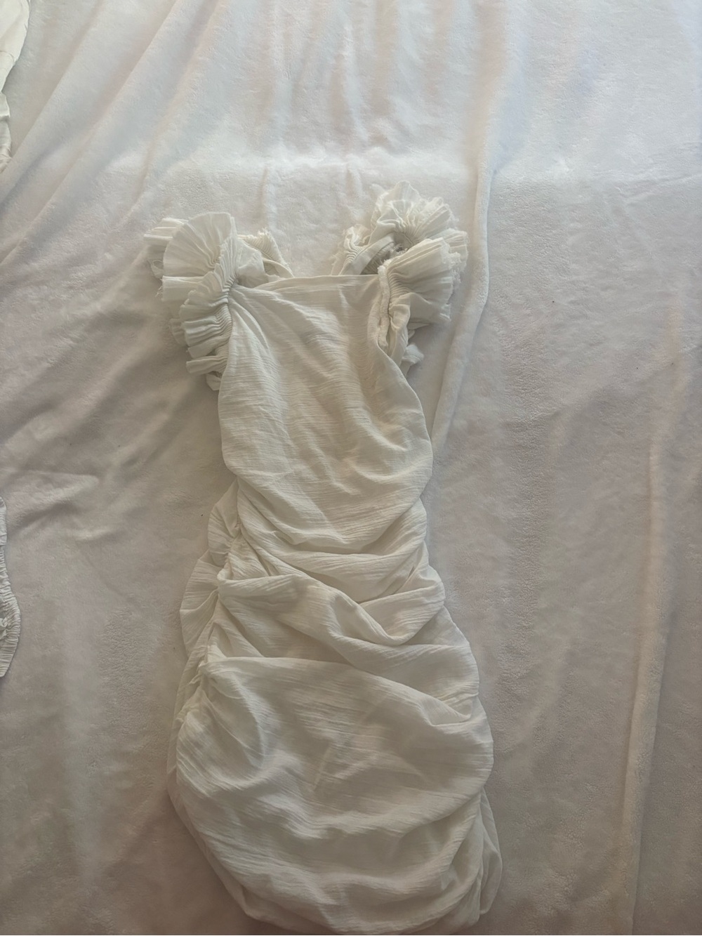 Isabel Marant Cream Ruffled Textured Dress